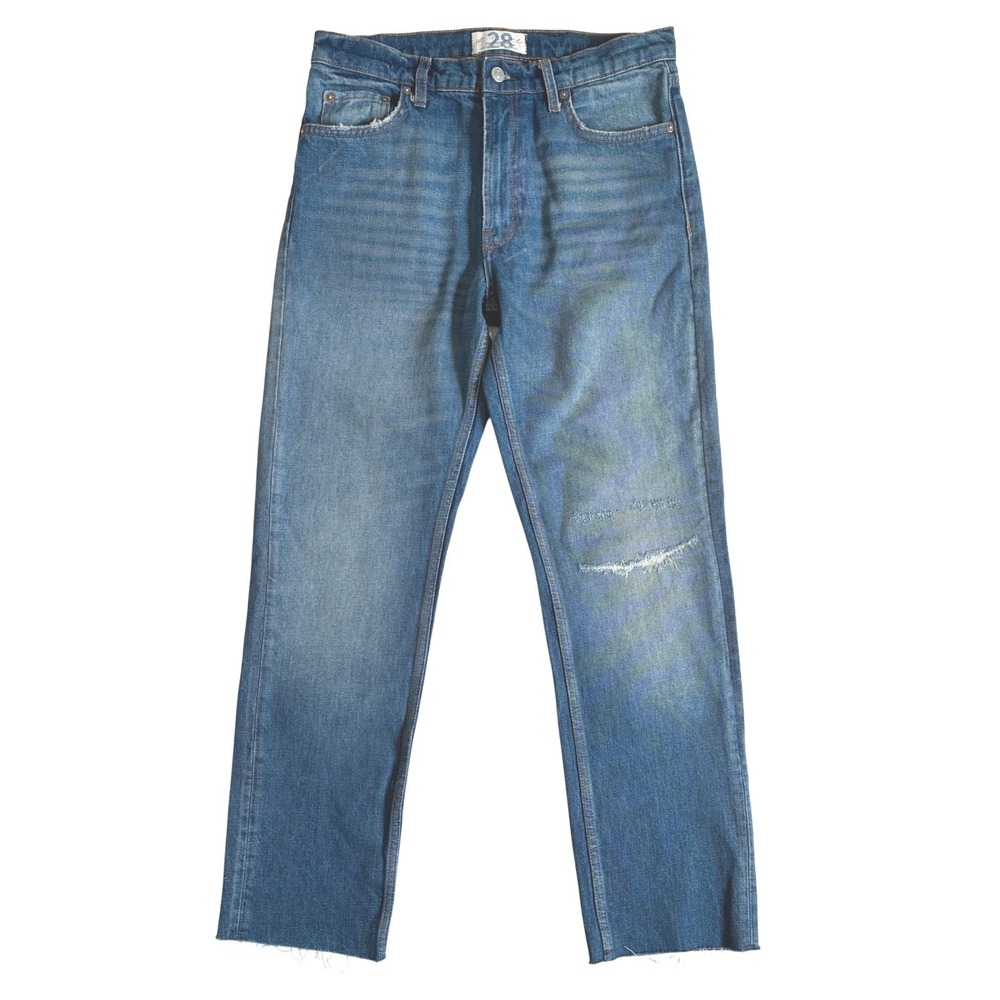Free People Vixen Cigarette Jeans 28 Vintage Indigo Distressed High‎ Rise